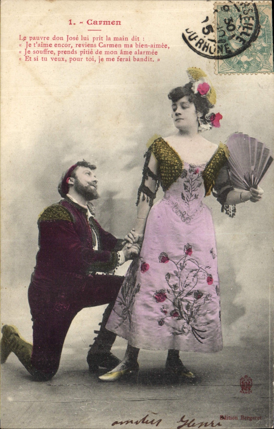 Vintage Postcard Fantasy Woman Range Carmen