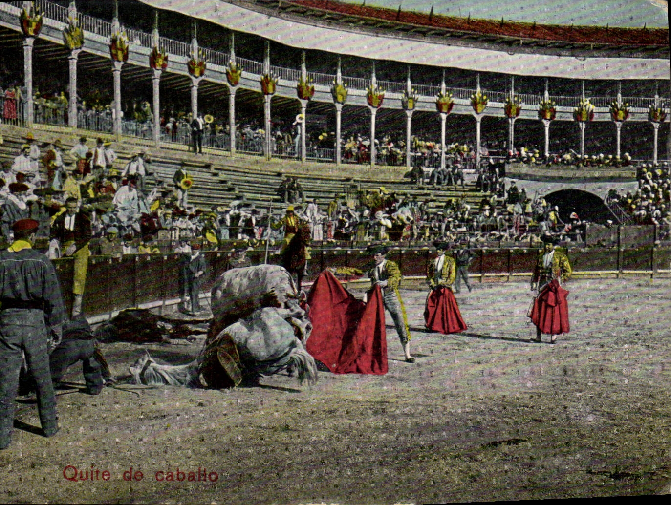 CPA Corrida Course de Taureaux Quite de caballo