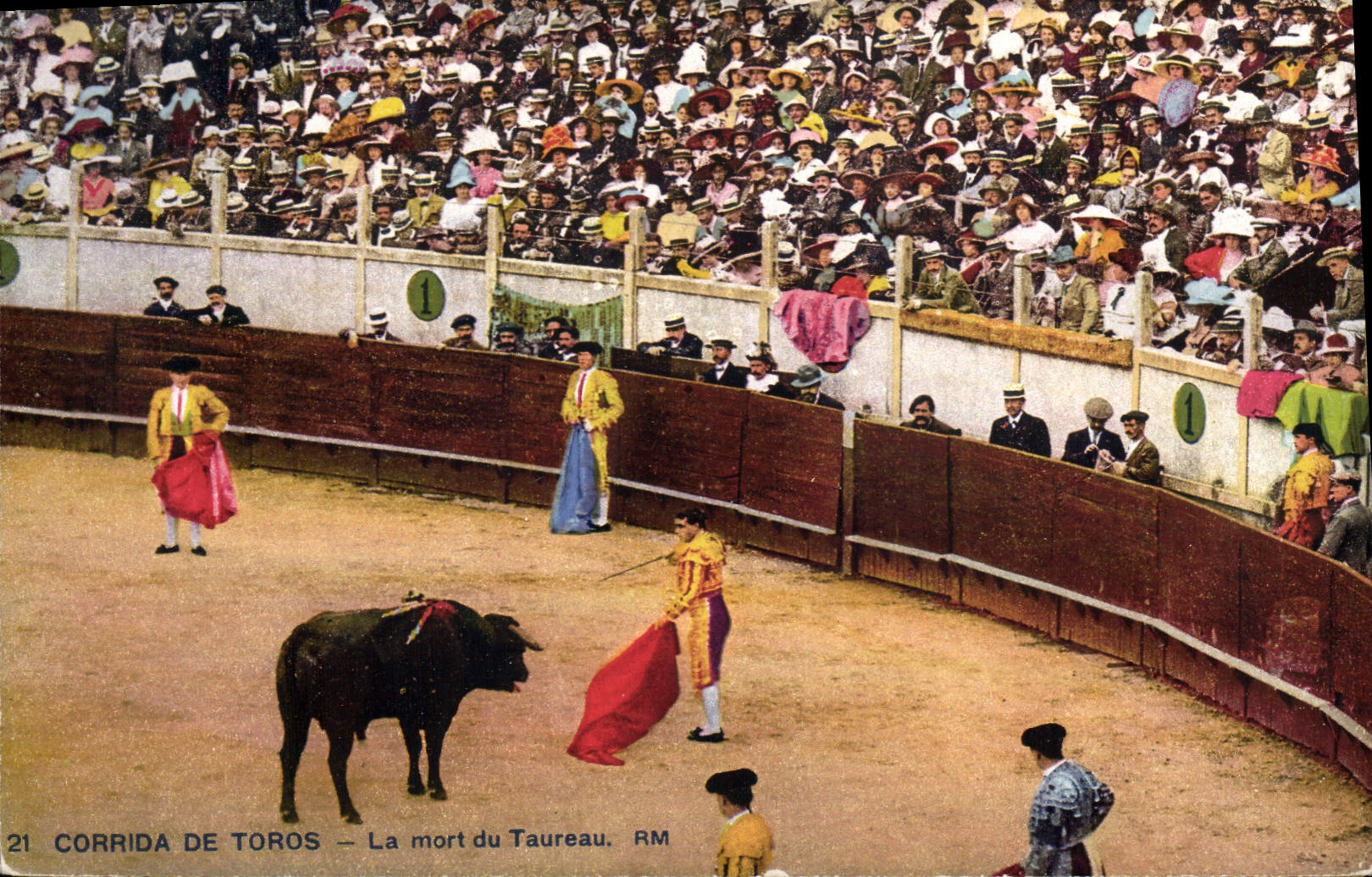 CPA Corrida Course de Taureaux La mort du taureau