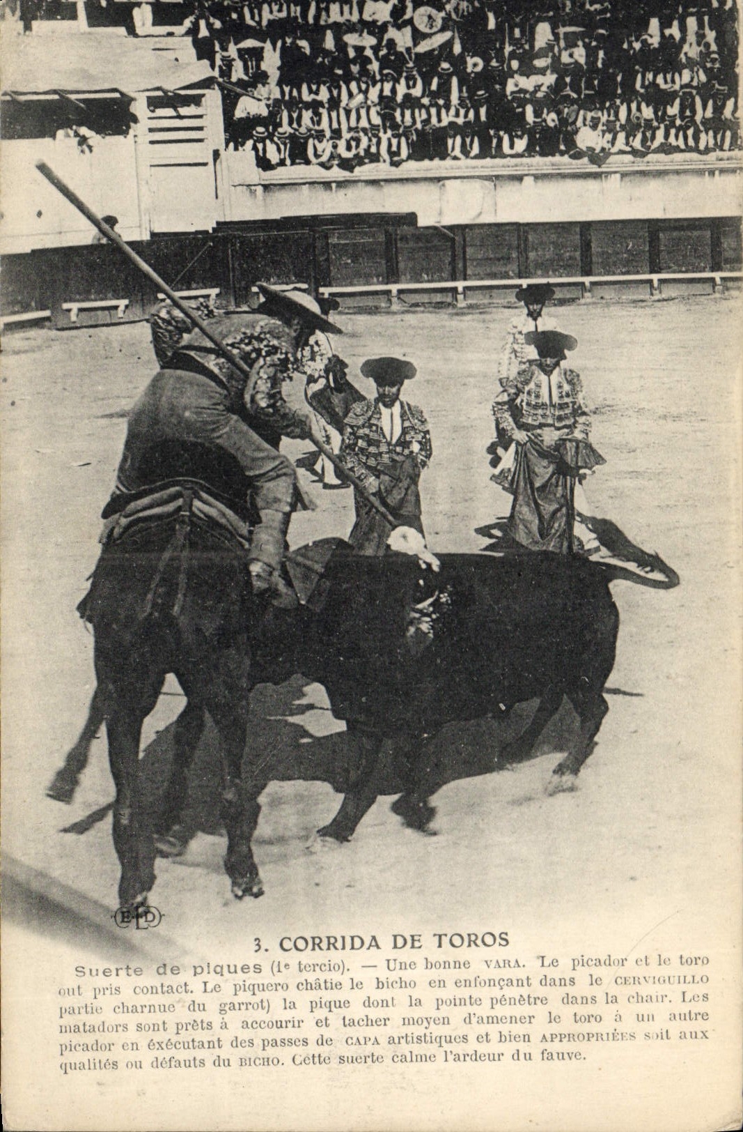 CPA Corrida Course de Taureaux Suerte de piques