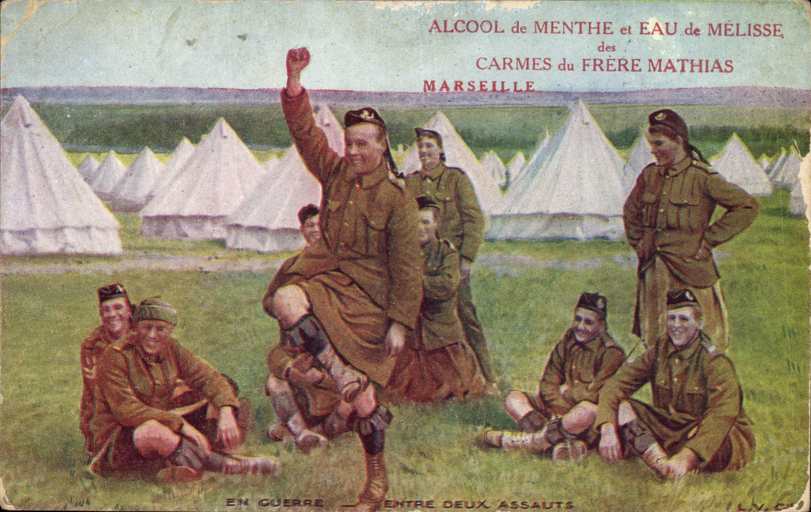 CPA Militaria Entre deux assauts