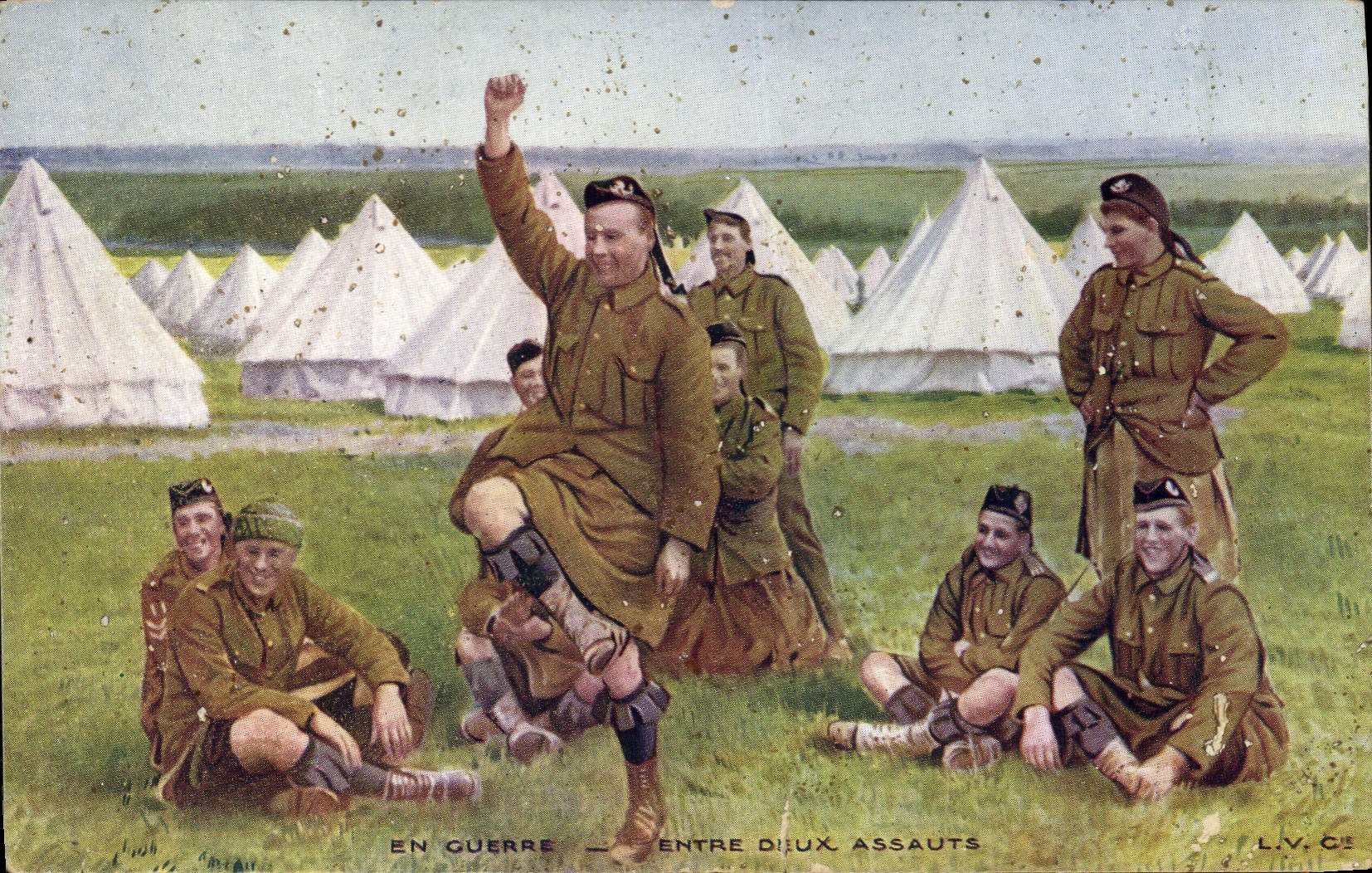 CPA Militaria Entre deux assauts