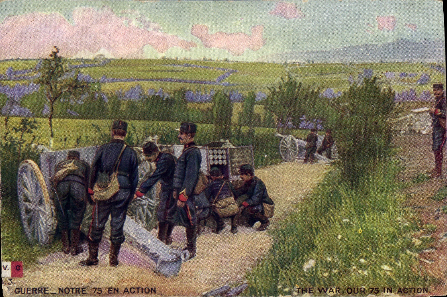 CPA Militaria Notre 75 en action Canon