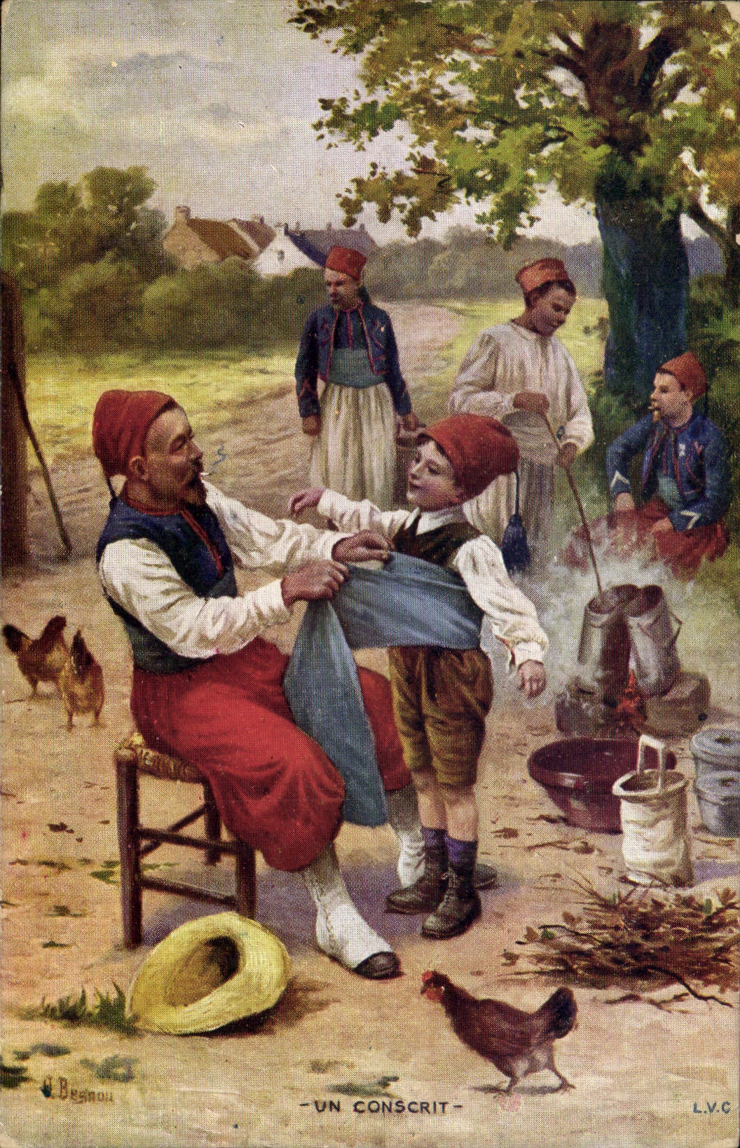 Vintage Postcard Militaria a conscript Child