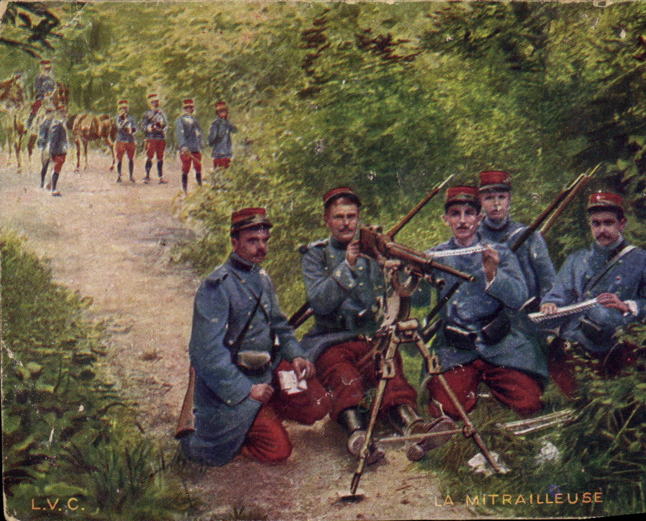 CPA Militaria La mitrailleuse