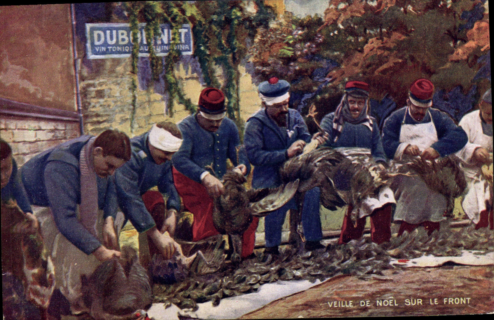 CPA Militaria Veille de Noel sur le front Dubonnet 