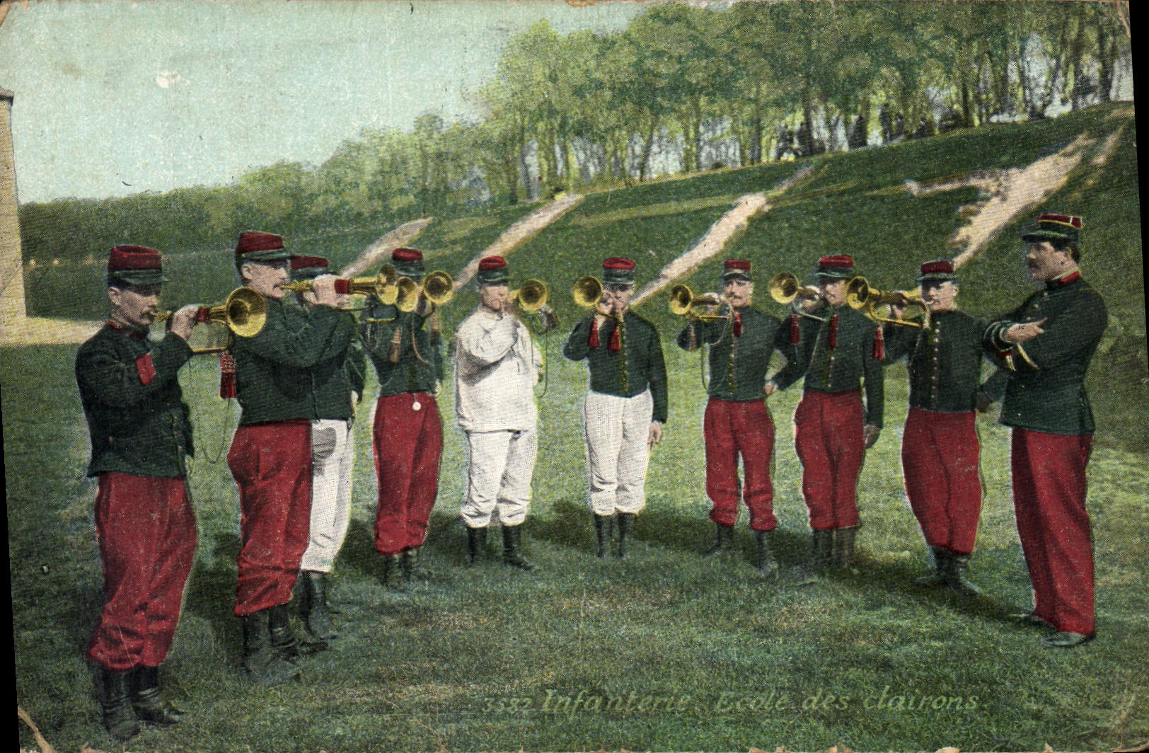 Vintage Postcard Militaria Infantry School of the bugles