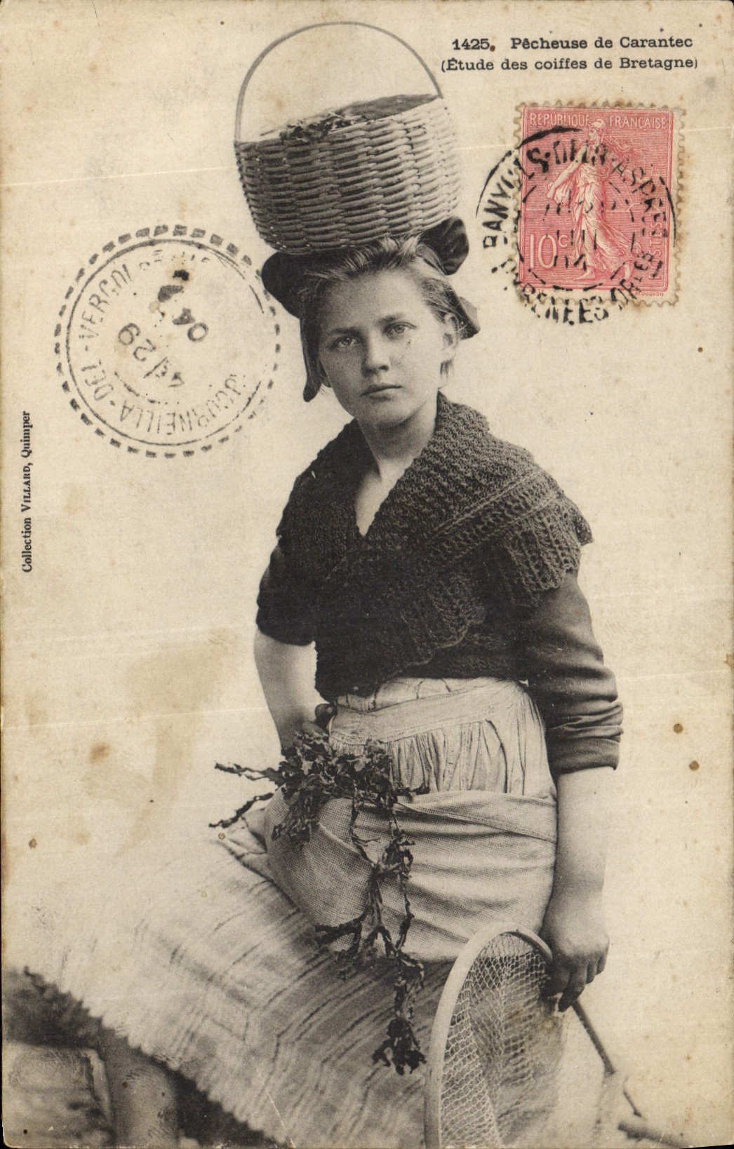 Vintage Postcard Folklore Sinning of Carantec