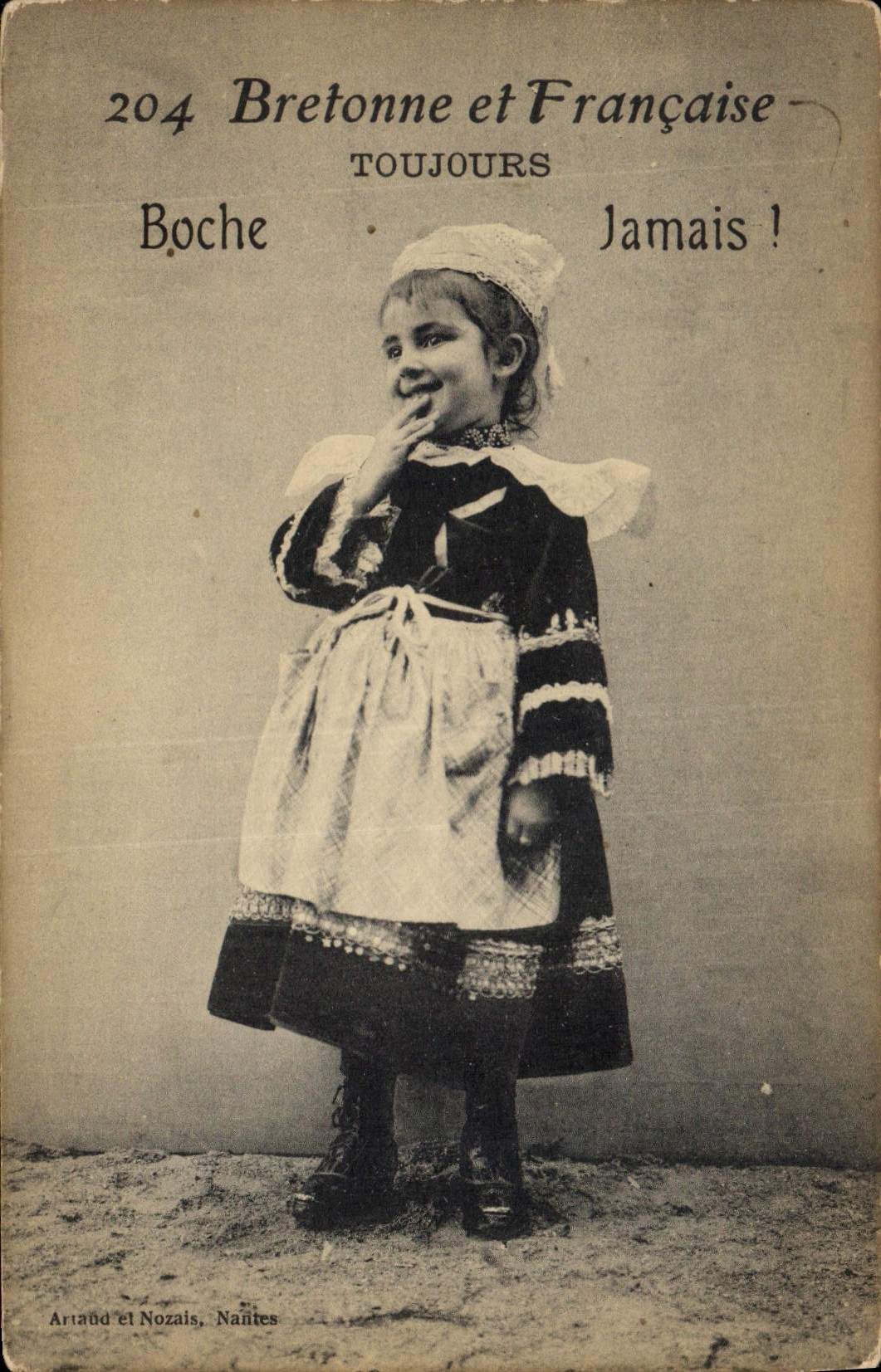 Vintage Postcard Folklore Breton and French Child