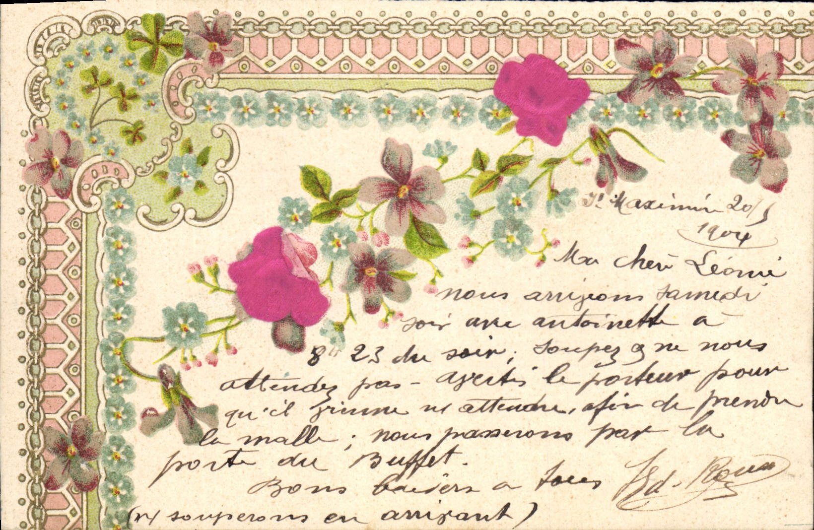 CPA Fantaisie Fleurs 