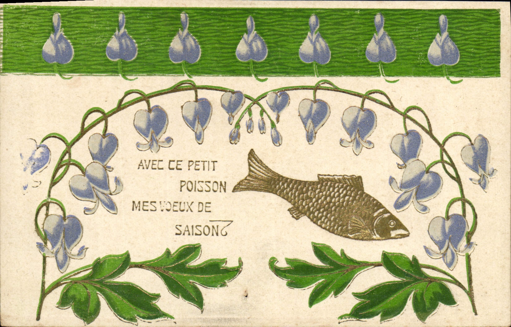 CPA Fantaisie Fleurs Poisson 