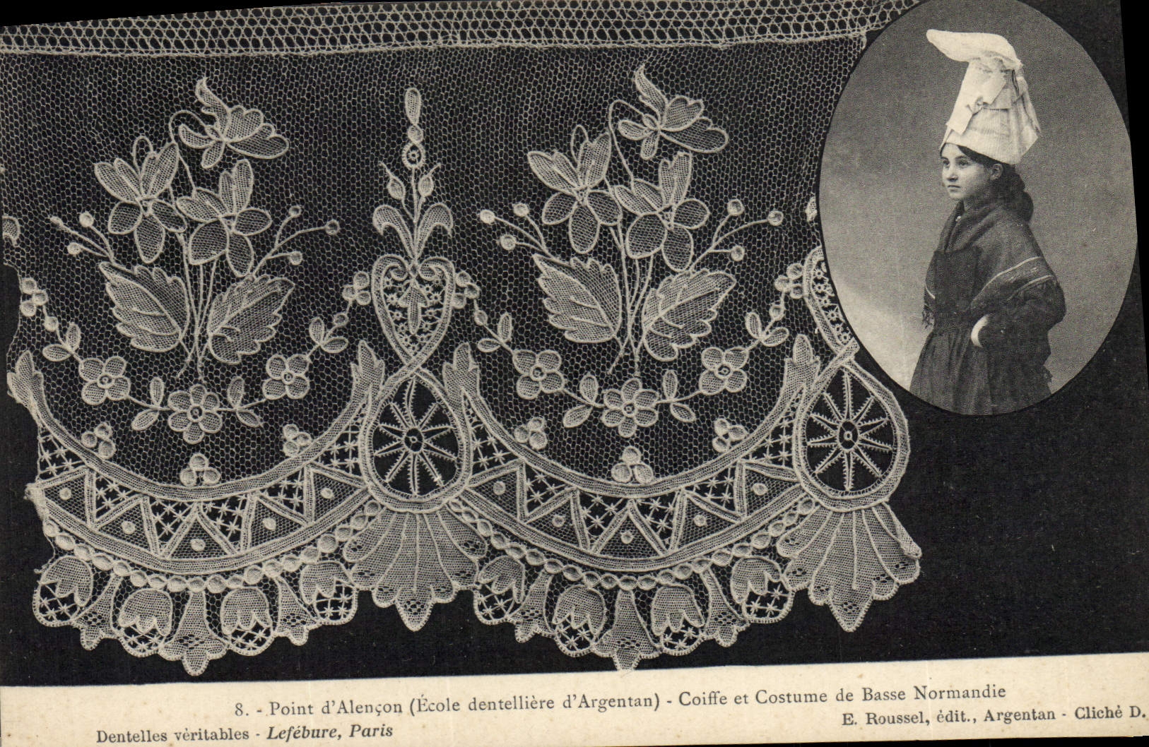 CPA Folklore Dentelle Dentelliere Point d'Alencon Ecole dentelliere d'Argentan Normandie 