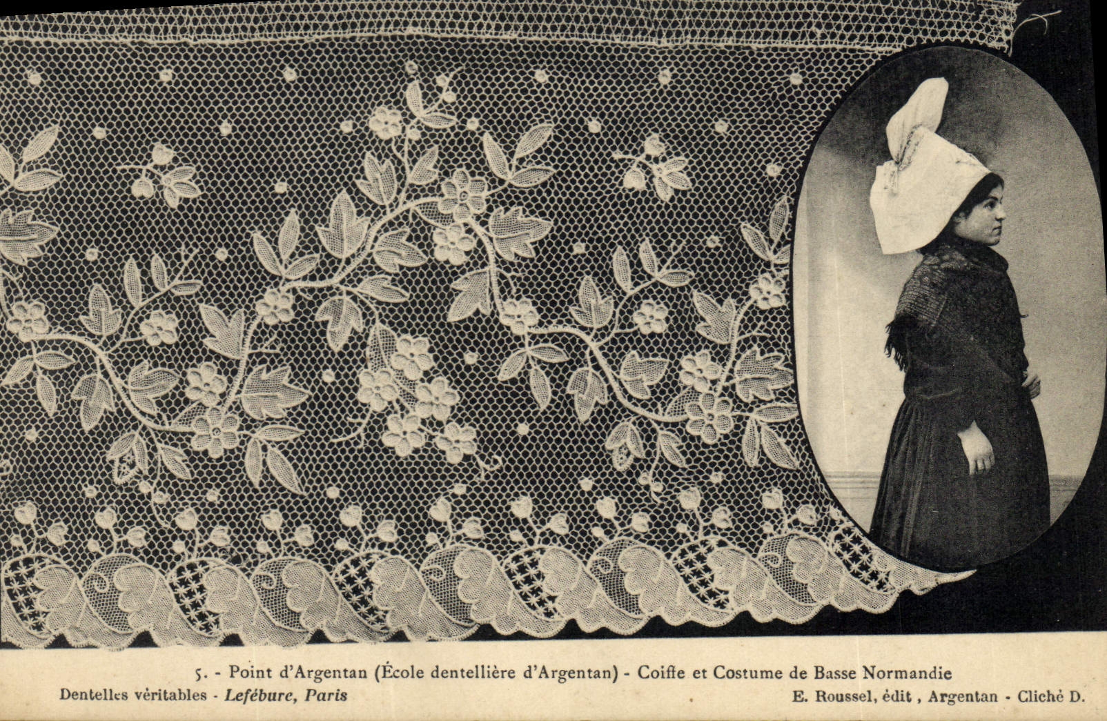 CPA Folklore Dentelle Dentelliere Point d'Argentan Ecole dentelliere d'Argentan Normandie 