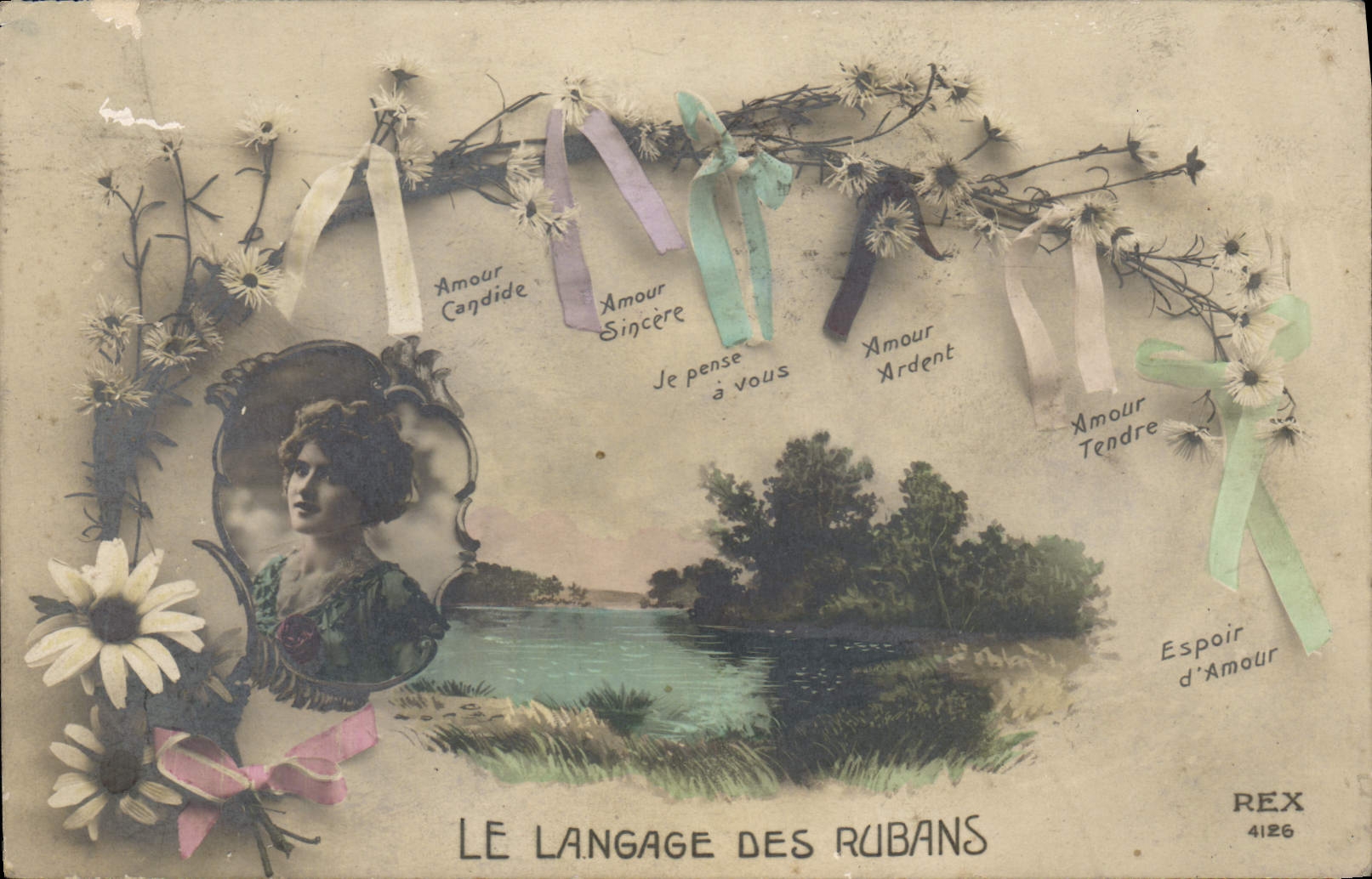 Vintage Postcard Fantasy the language of the rubasns Woman