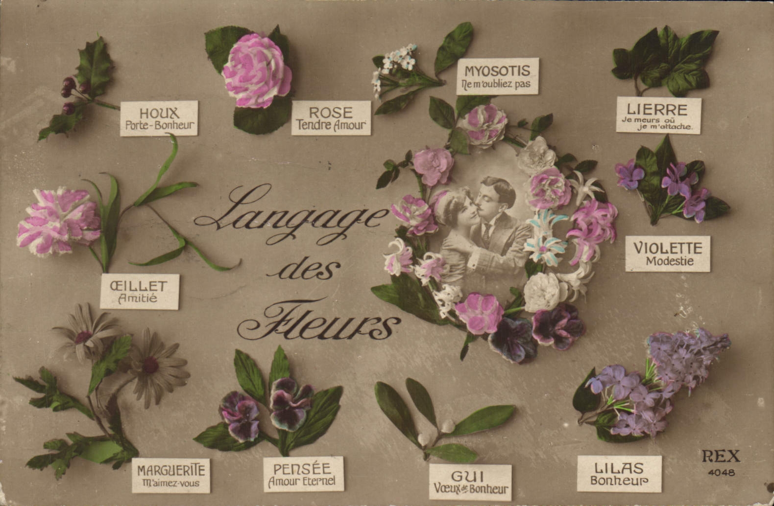 CPA Fantaisie Le langage des Fleurs