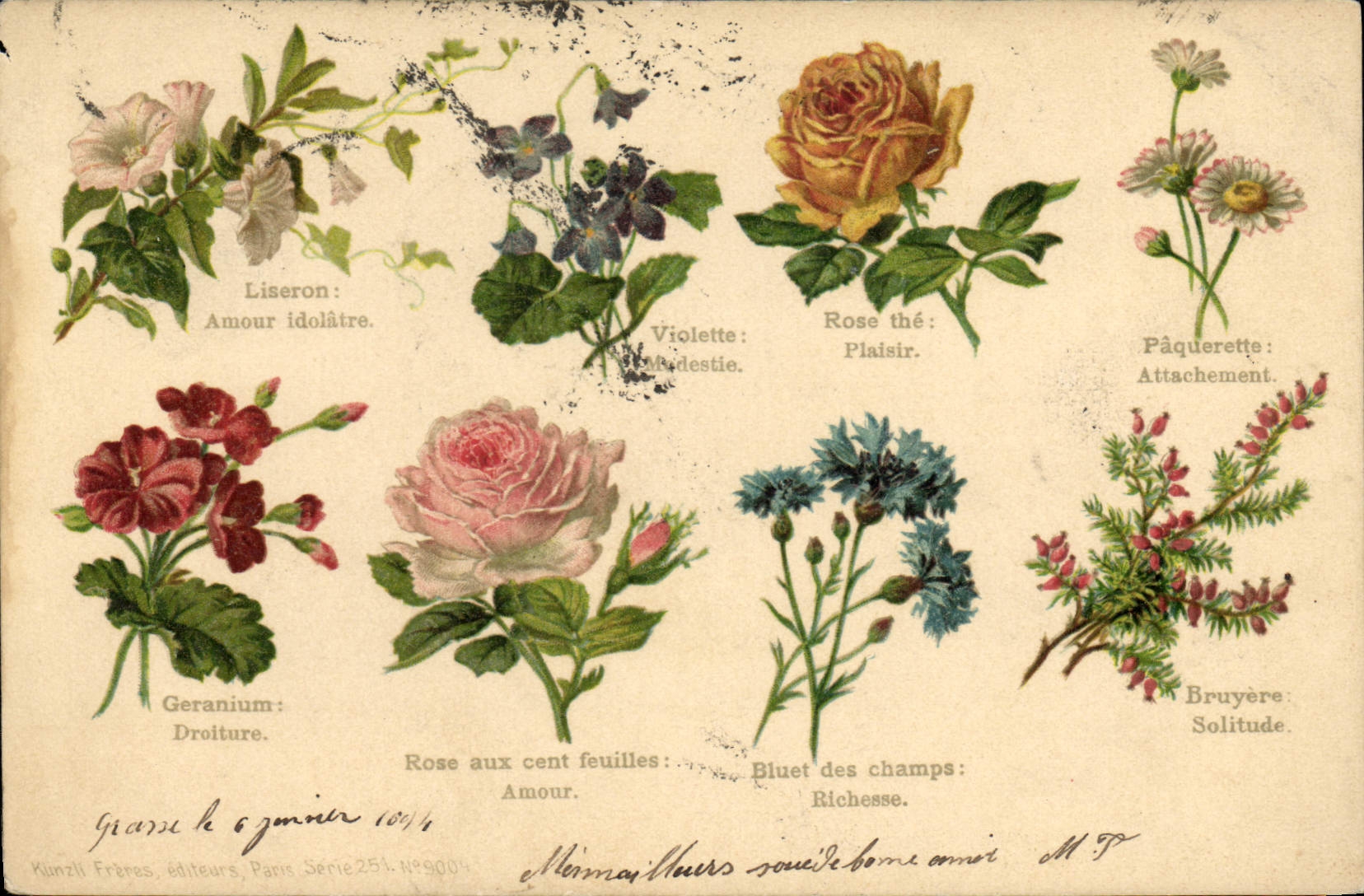 CPA Fantaisie Le langage des Fleurs
