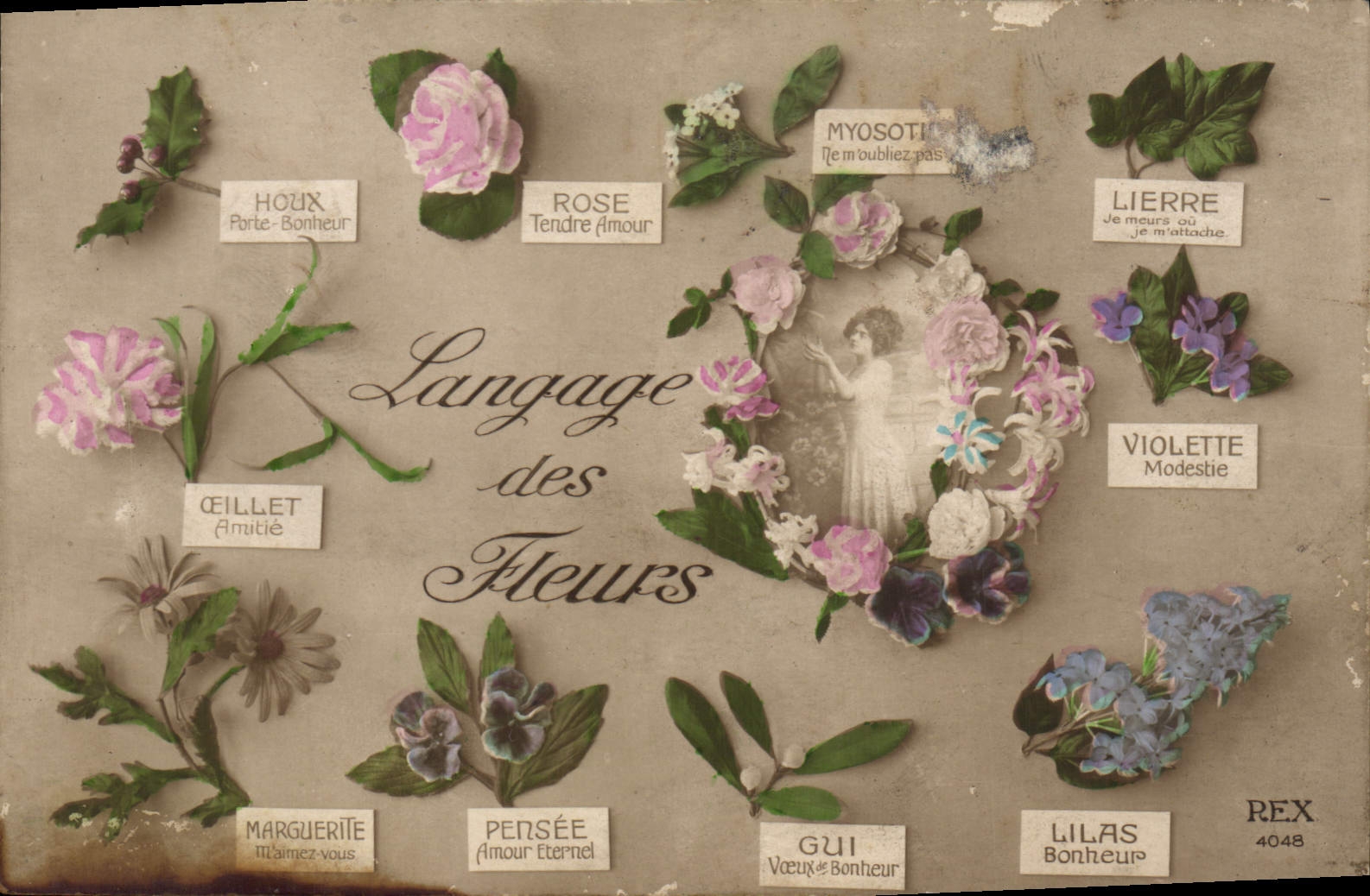 CPA Fantaisie Le langage des Fleurs