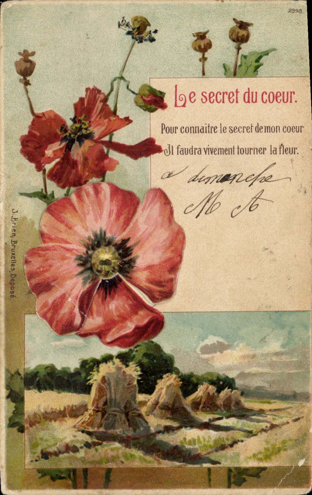 Vintage Postcard Fantasy the secrecy of the heart