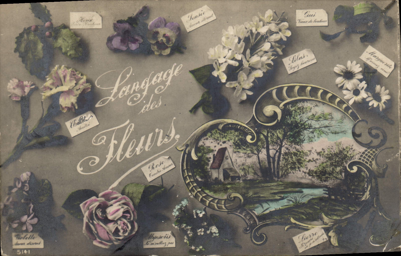CPA Fantaisie Le langage des Fleurs