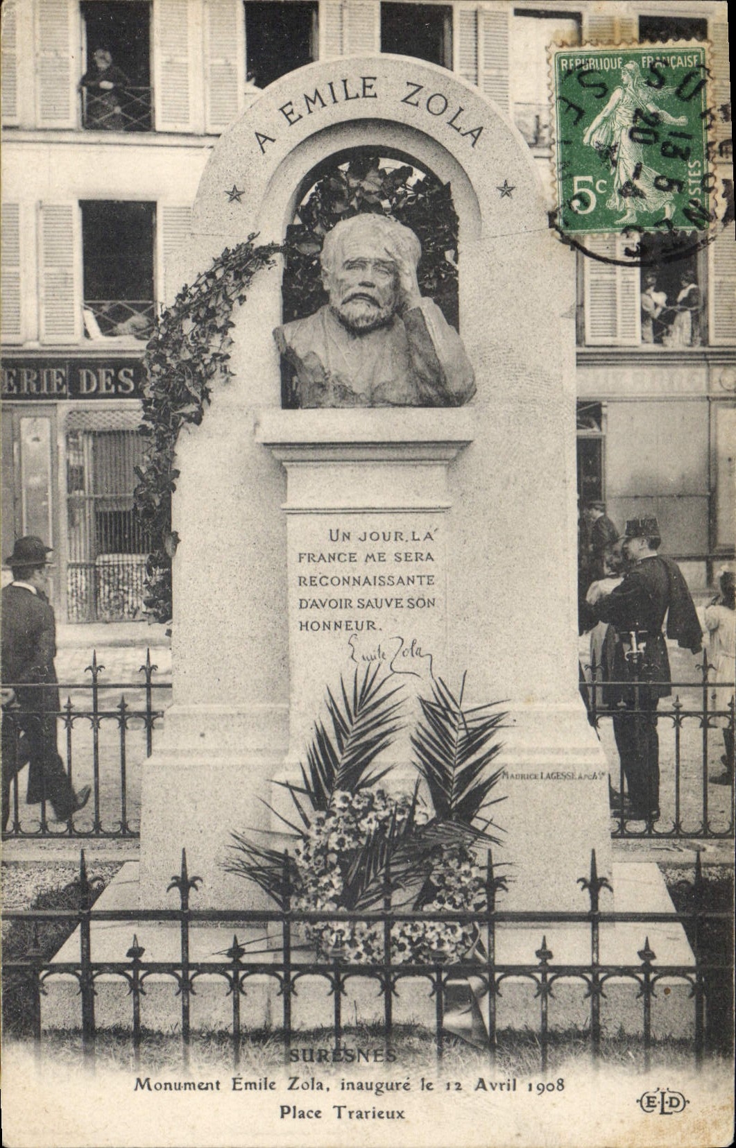 CPA Paris Emile Zola Monument Placet Trarieux