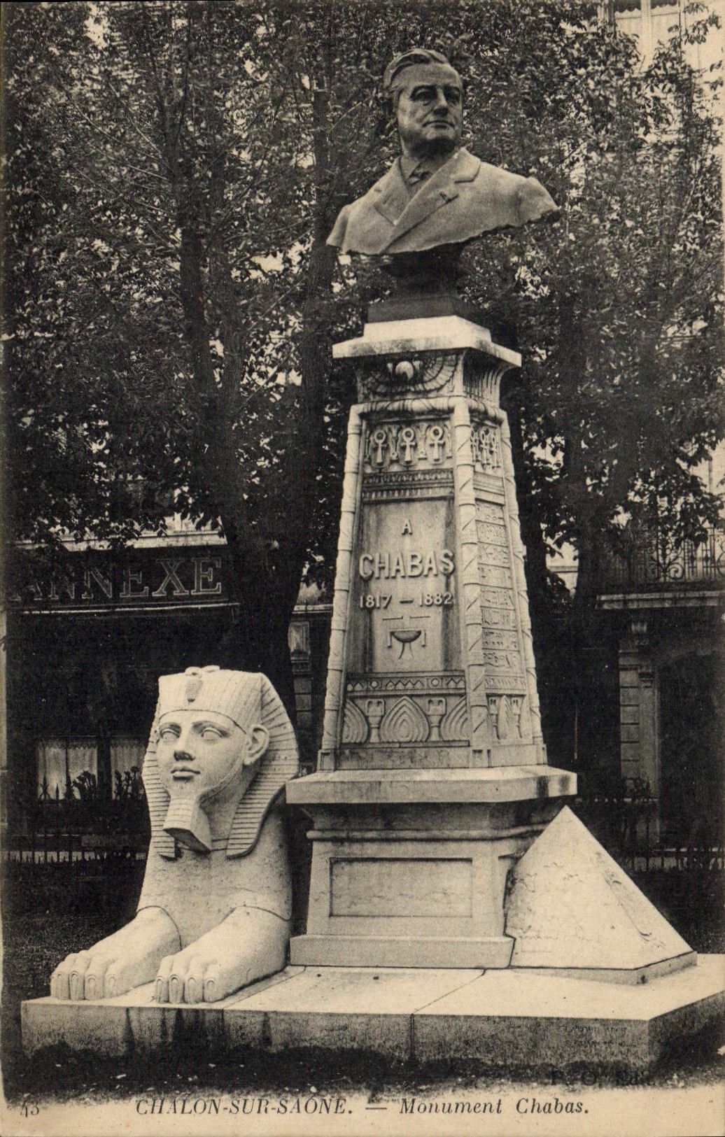 CPA Chalon sur Saone Monument Chabas Sphinx