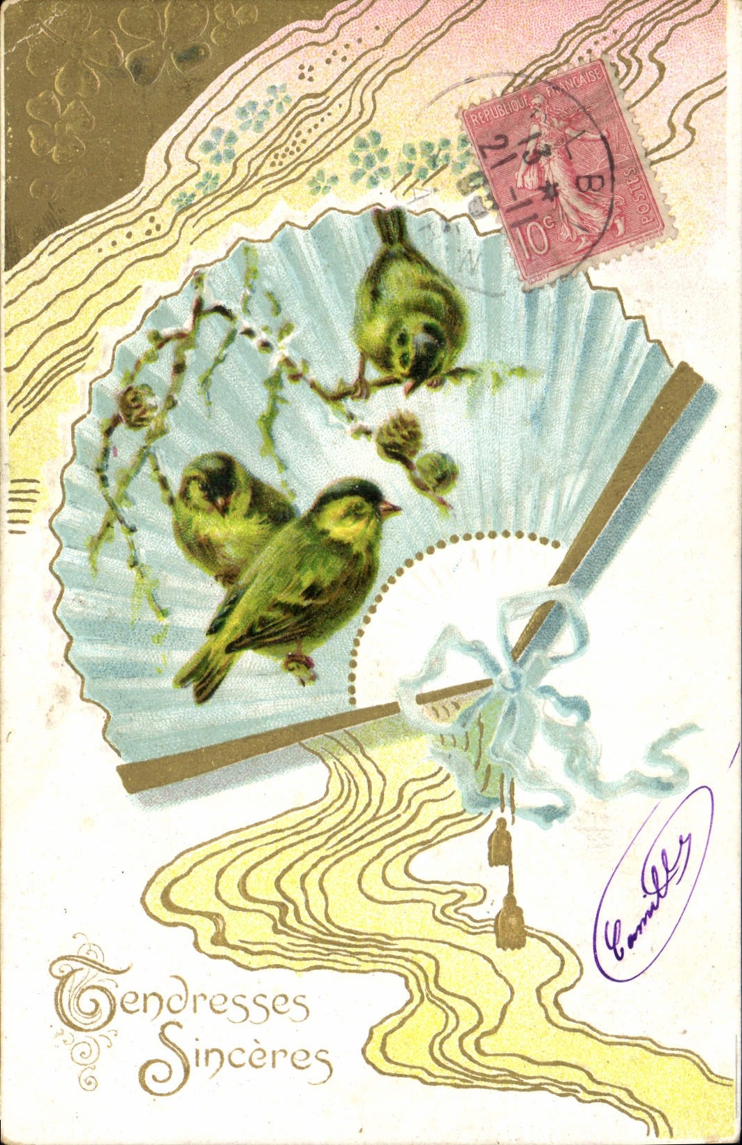 Vintage Postcard Fantasy Birds Range