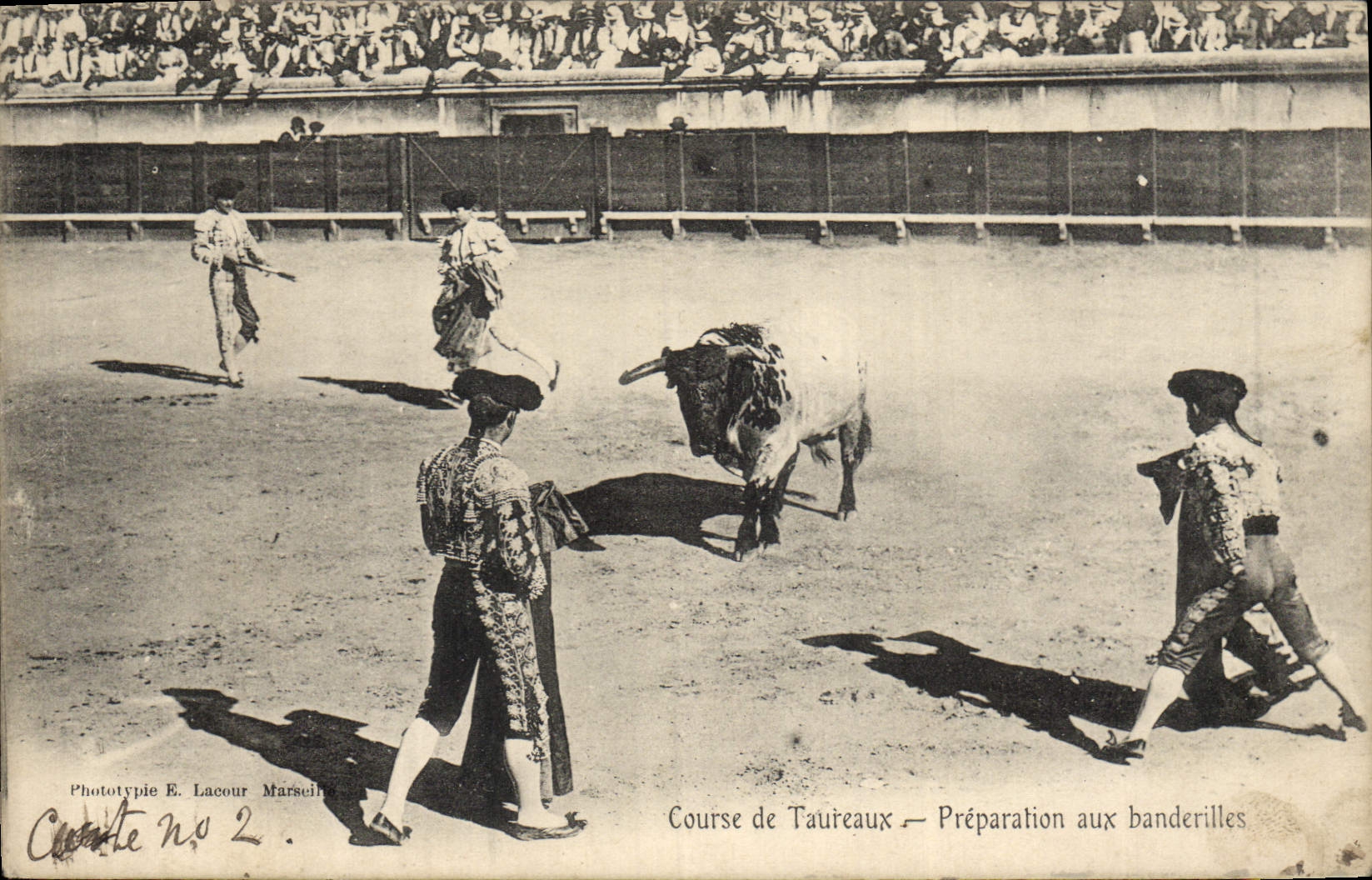 CPA Corrida Course de taureaux Preparation aux banderilles