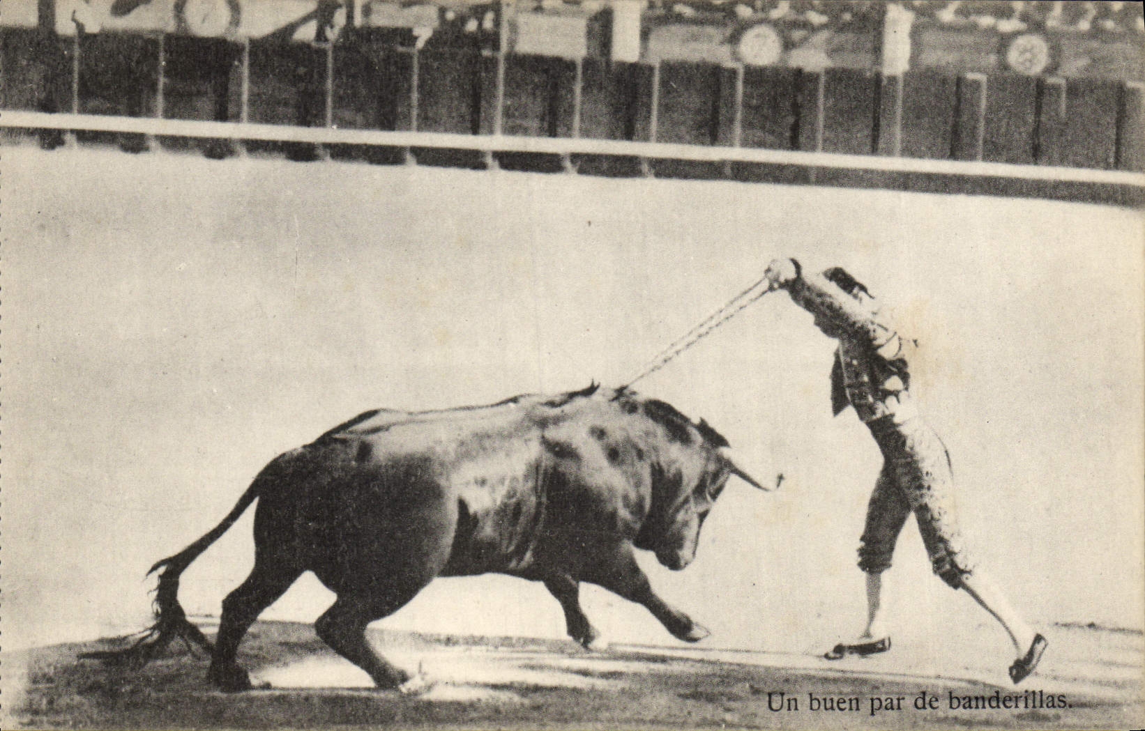 Vintage Postcard Bullfight Bullfight a buen by banderillas