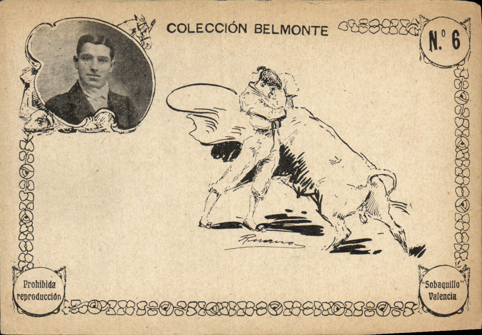 Postal Corrida Corrida de toros Papel Bambu