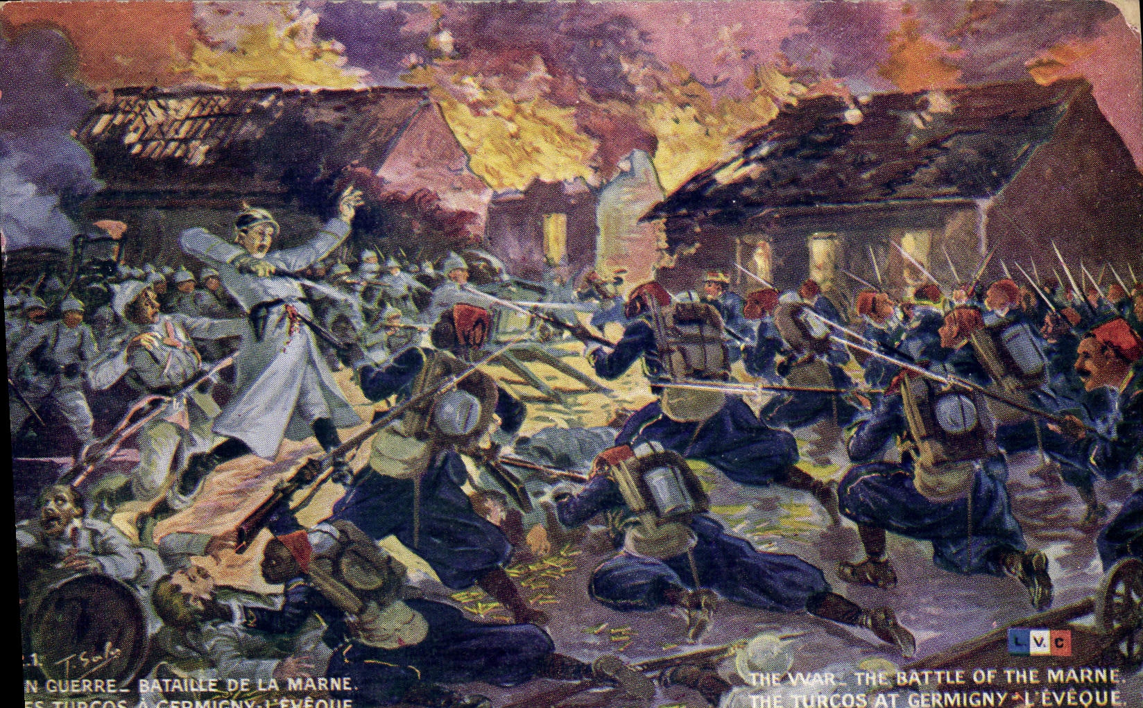 CPA Militaria Bataille de la Marne Les Turcos a Germigny L'Eveque 