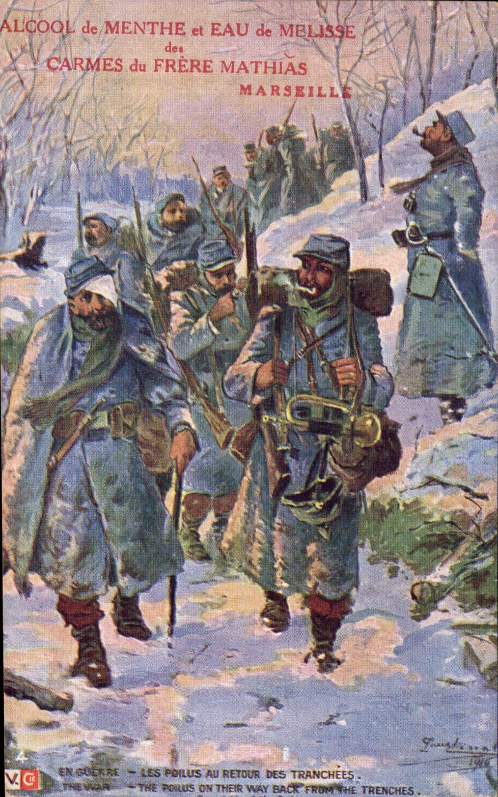 CPA Militaria Les poilus au retour des tranchees 