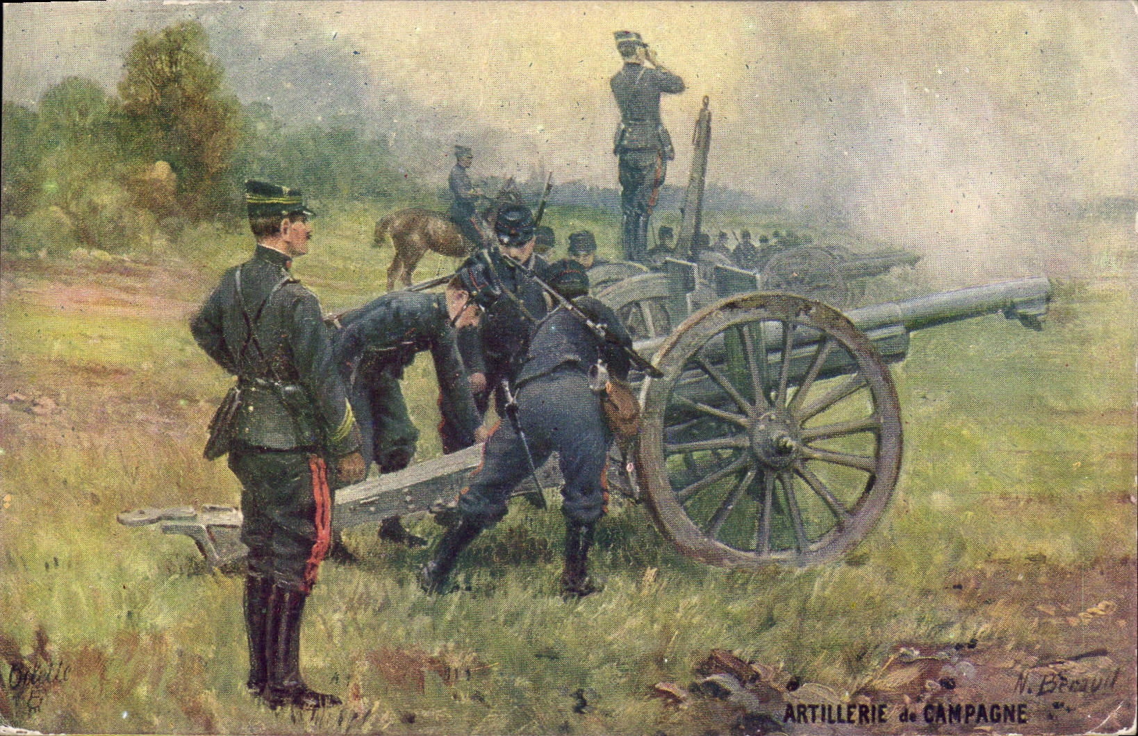 CPA Militaria Artillerie de campagne