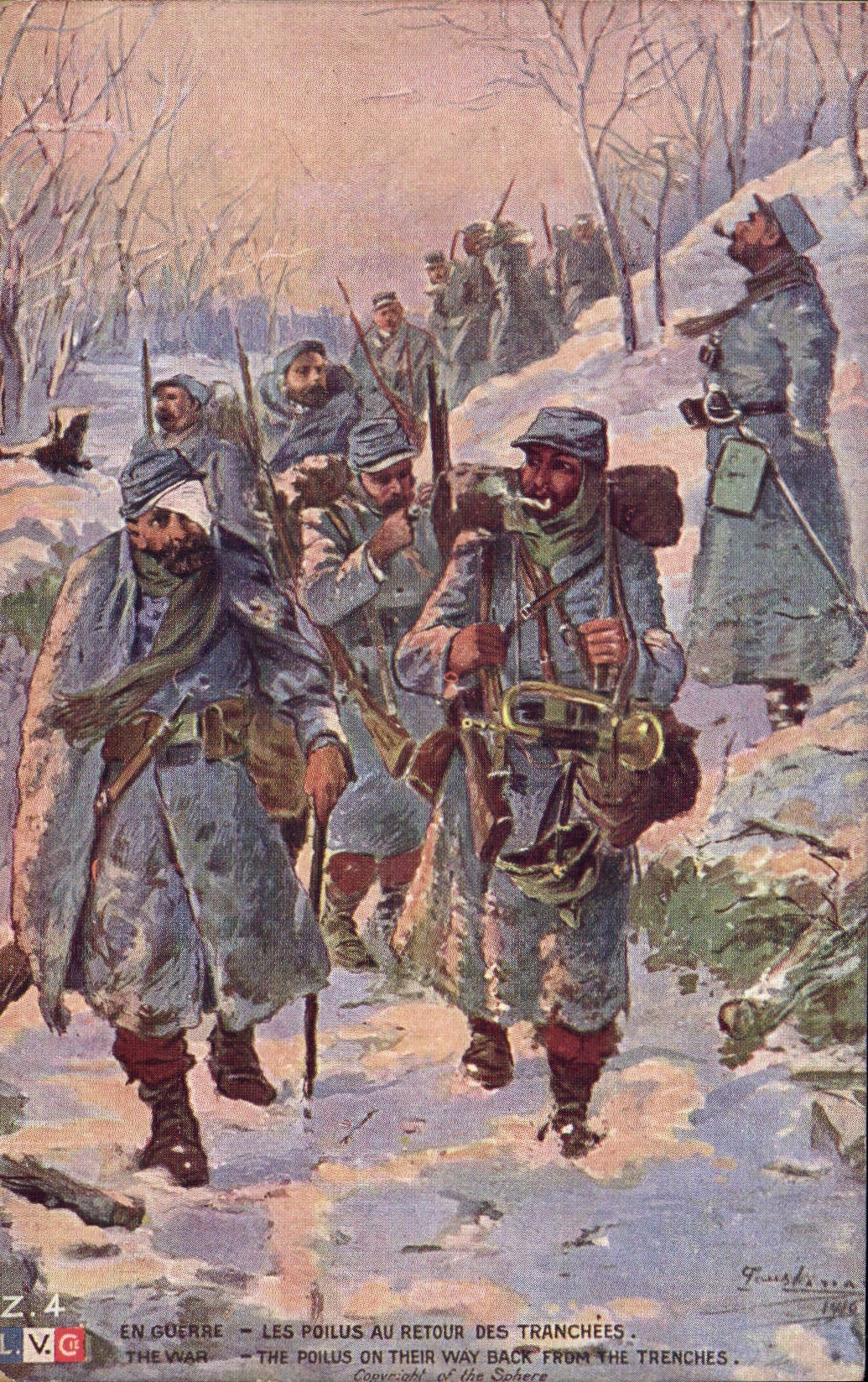 CPA Militaria Les poilus au retour des tranchees 