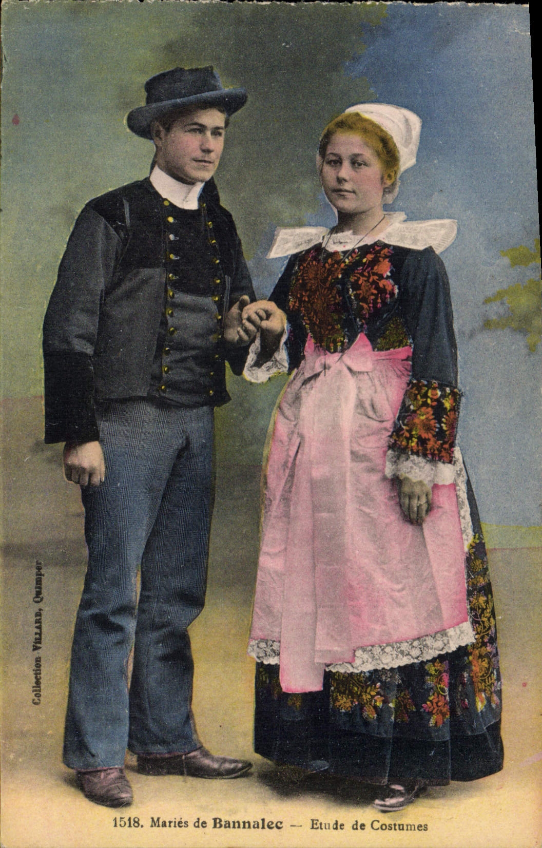 CPA Folklore Maries de Bannalec Mariage 