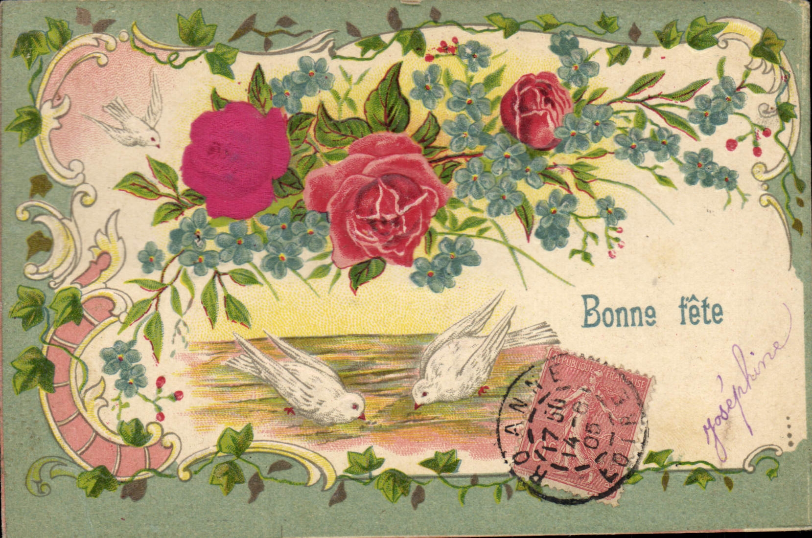 CPA Fantaisie Fleurs Colombes 