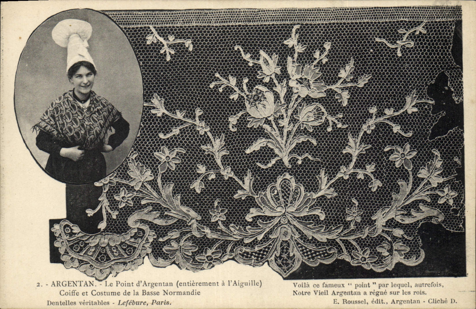 CPA Folklore Dentelle Dentelliere Argentan Le Point d'Argentan entierement a l'aiguille Normandie 