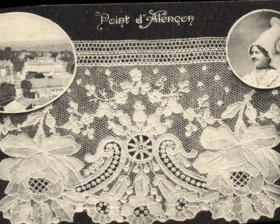Postal Folclore Encaje Dentelliere no de Alencon