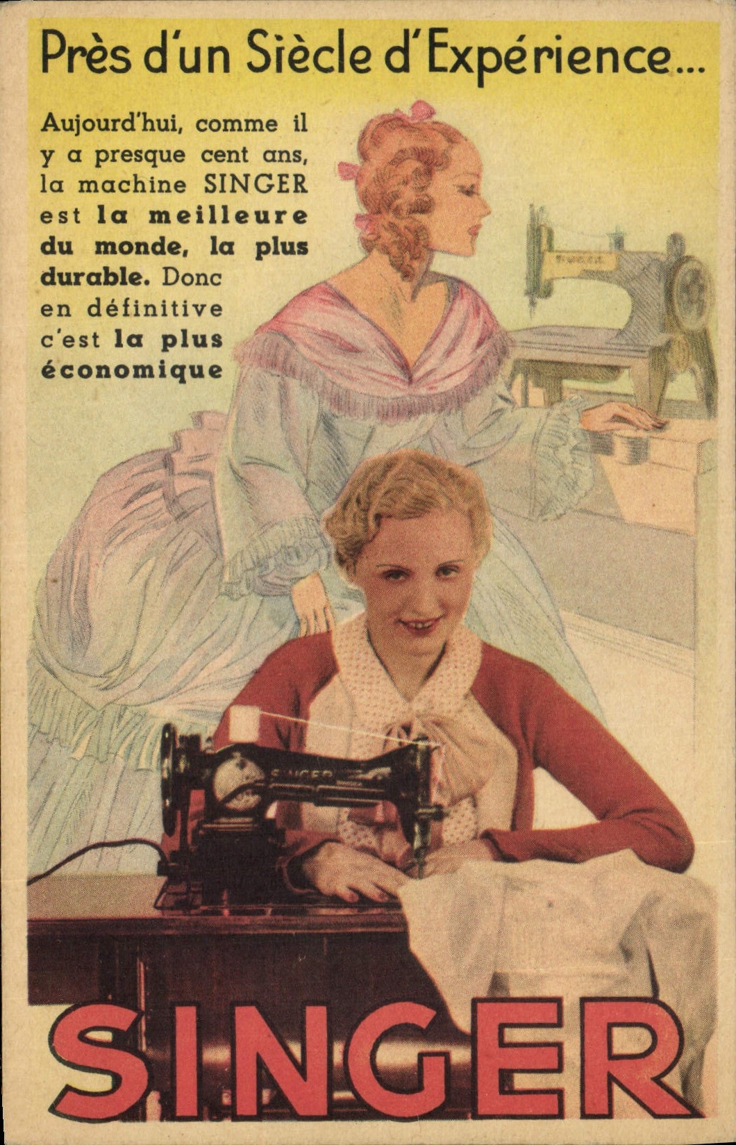Vintage Postcard Sewing machine To ape SIGNAL