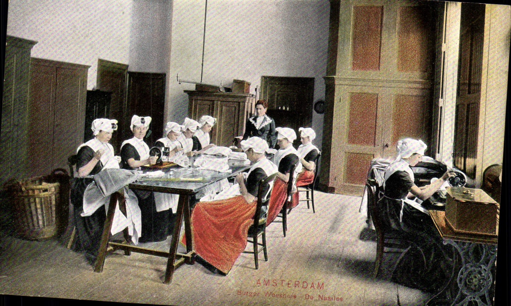 Vintage Postcard Sewing machine Amsterdam