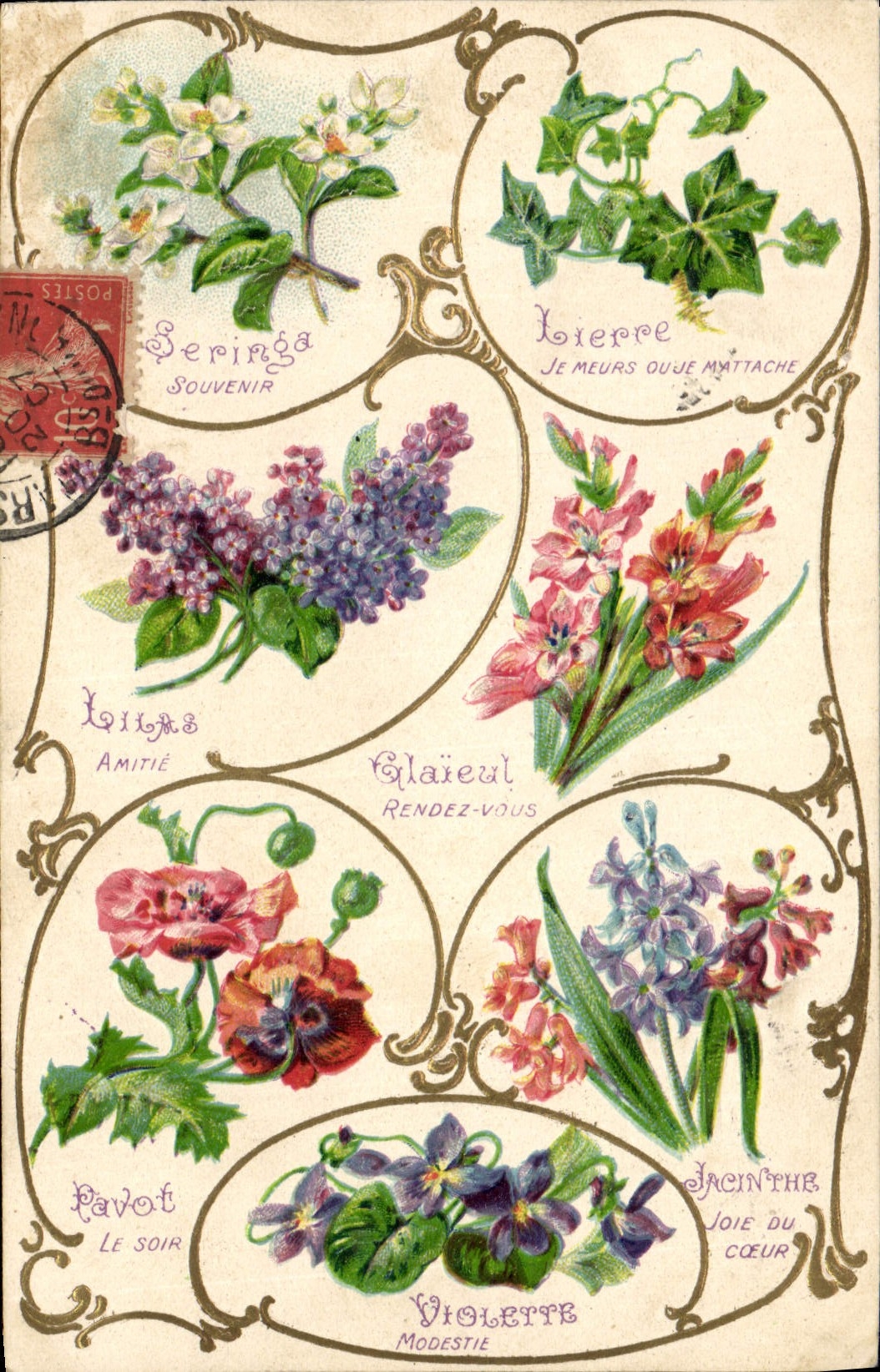 CPA Fantaisie Langage des Fleurs 