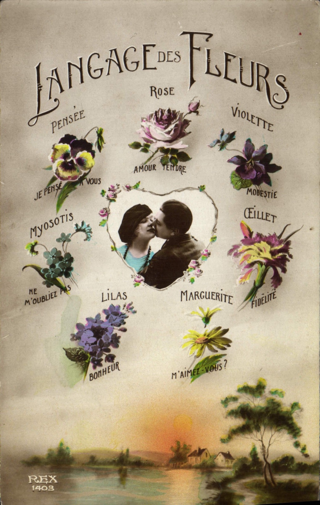 CPA Fantaisie Langage des Fleurs 