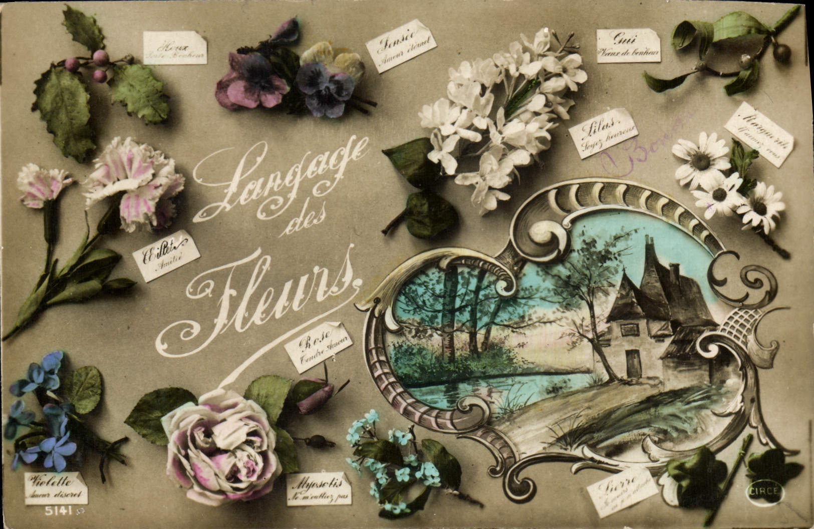 CPA Fantaisie Langage des Fleurs 