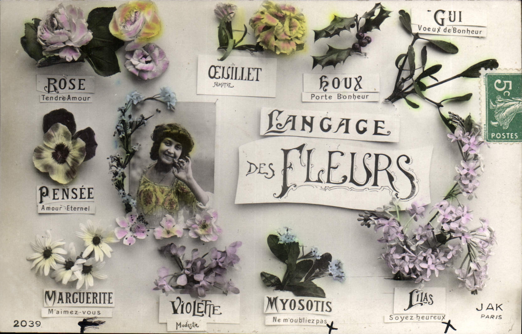 CPA Fantaisie Langage des Fleurs 