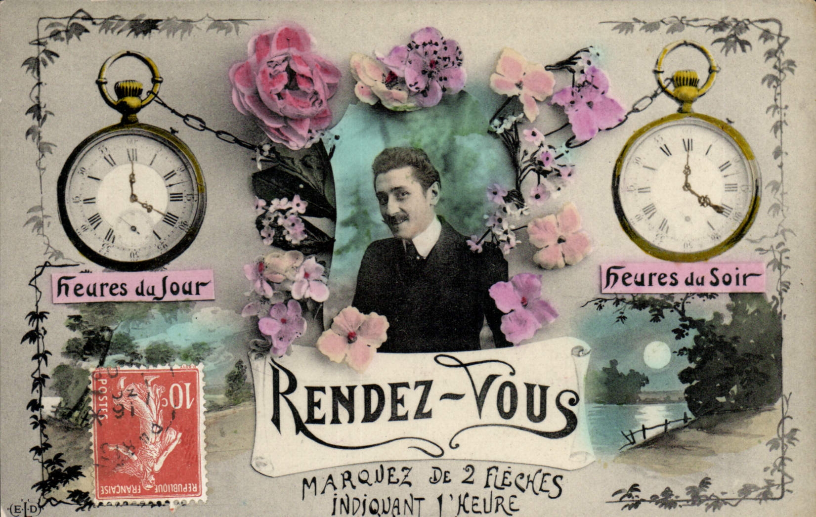 CPA Fantaisie Homme Rendez vous 