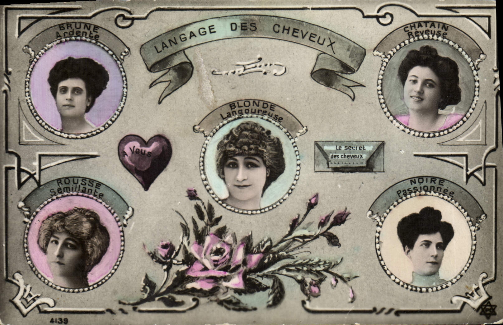 CPA Fantaisie Langage des cheveux Femme 