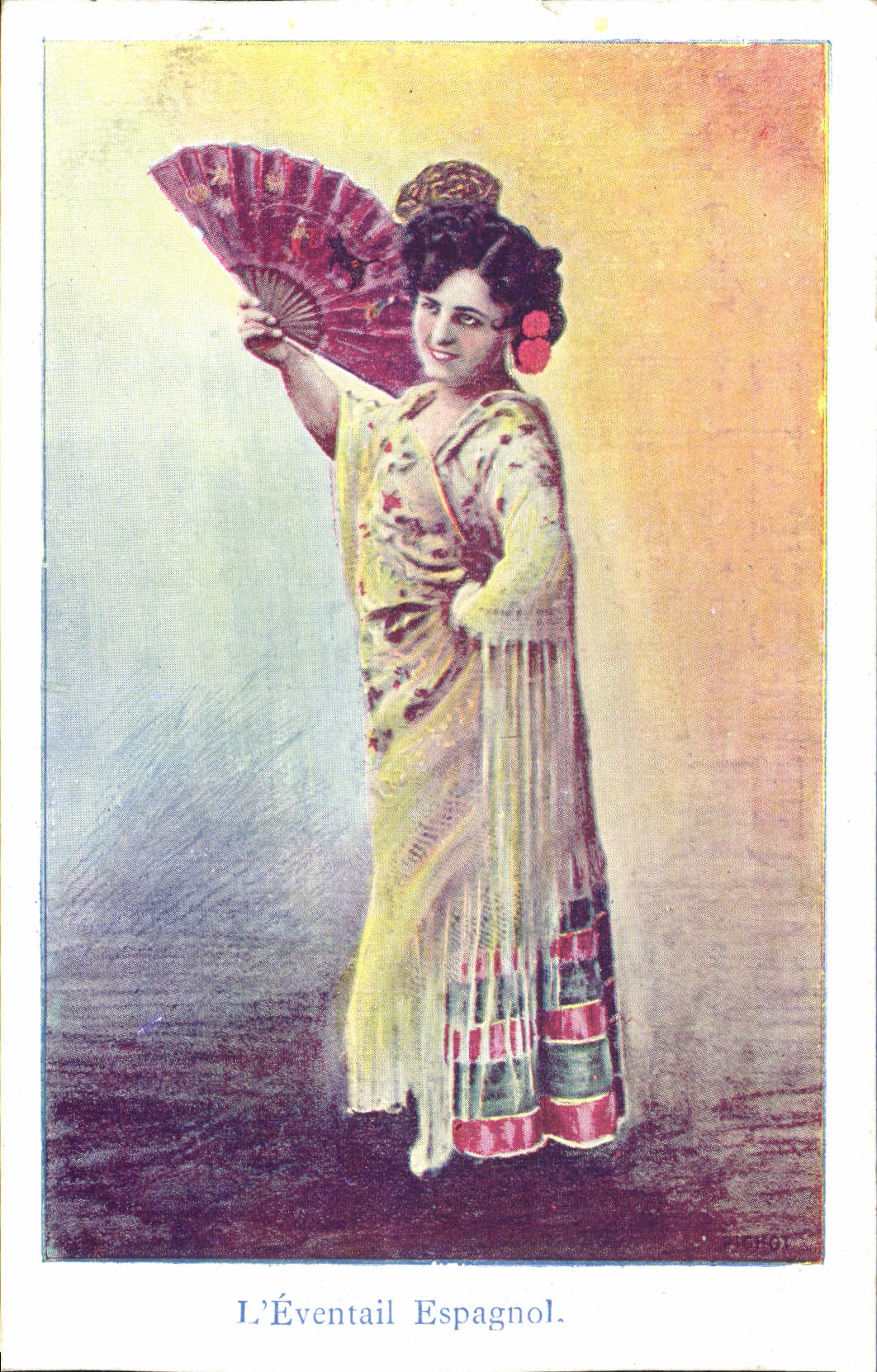 Vintage Postcard Fantasy Range Woman the Spanish range
