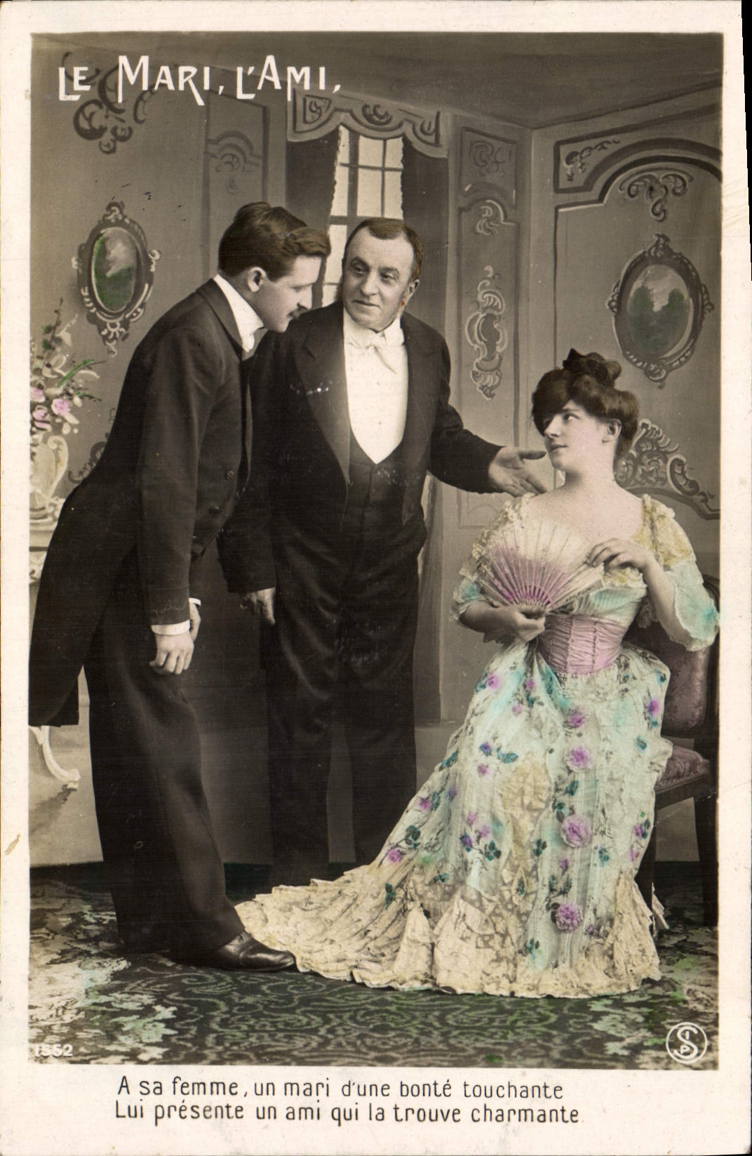 Vintage Postcard Fantasy Range Woman the husband the friend