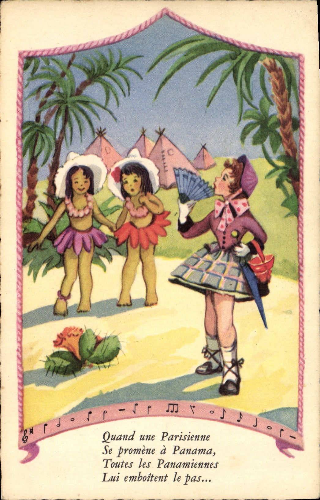 CPA Fantaisie Eventail Enfants