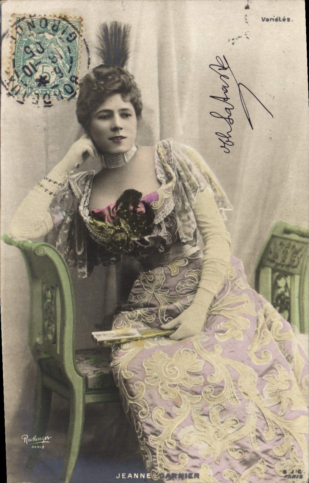 Postal Fantasia Abanico Jeanne Garnier