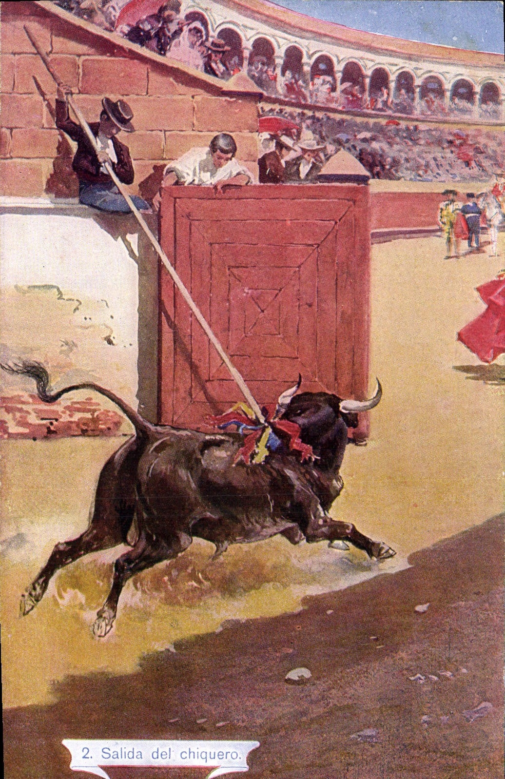 CPA Corrida Course de taureaux Salida del chiquero